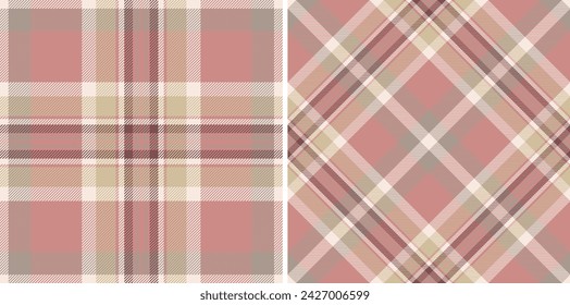 Texture textile check of fabric seamless pattern with a plaid vector background tartan. Set in trendy colors. Bed sheet designs for the bedroom.