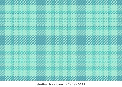 Texture textile check of plaid tartan pattern with a seamless background vector fabric in teal and cyan colors.
