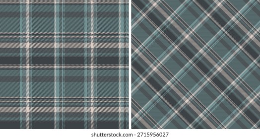 Textura textil tartán de Vector sin costuras patrón con un fondo de tela a cuadros. Conjunto en colores vintage para ideas de atuendo de pantalones.