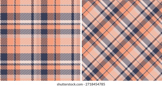 Tartan têxtil de textura de vetor xadrez verificar com um tecido de padrão de fundo sem costura. Defina em cores de pele para ideias de decoração de casa chique.
