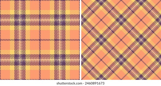 Texture textile vector of background plaid check with a fabric pattern tartan seamless. Set in warm colors for decorative pillows in bedroom .