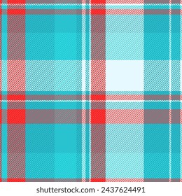 Textur Textil Vektor von Muster Plaid Check mit einem Hintergrund Tartan nahtlose Stoff in Cyan und hellen Farben.