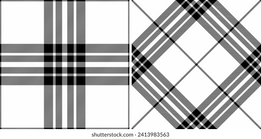 Texture textile vector of seamless background check with a tartan fabric pattern plaid. Set in monochrome colors. Perfect fashion choices for any occasion.