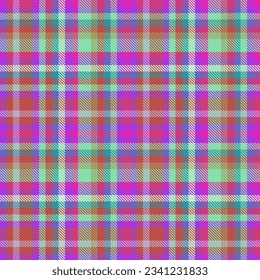 Texture textile vector of tartan seamless background with a fabric check pattern plaid in red and purple colors.