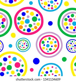 Texture for textiles, gift wrapping, children's themes. orange, pink, lilac, blue, blue, green. seamless background with abstract pattern. 
