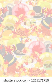 The texture that is made with miscellaneous goods which imaged autumn