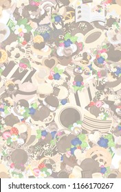 The texture that is made with various miscellaneous goods of chocolate sweets