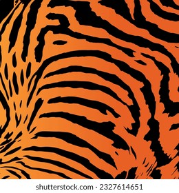 The texture of the tiger skin stripes is colorful. Tiger abstract pattern for fabric design