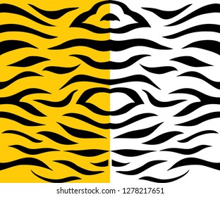 Texture of tiger and zebra fur, orange stripes pattern. Animal skin print. Safari background