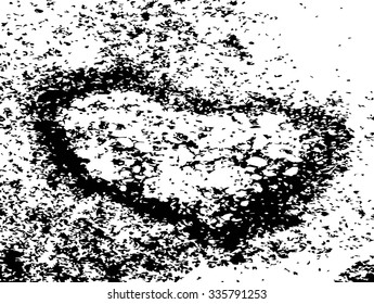 Texture under stone useful as a background heart shaped