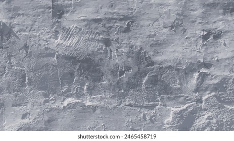 Texture of uneven plaster on a wall painted with white paint. Vector.