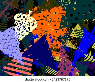 Texture of various Christmas trees, art, pattern, drawing.