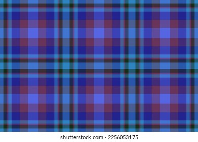 Texture vector background. Textile fabric check. Plaid pattern tartan seamless in blue and dark colors.