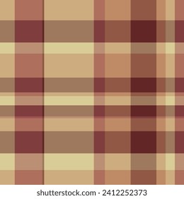 Fondo vectorial de textura del patrón tartán textil con una tela transparente sin fisuras en colores naranja y rojo.