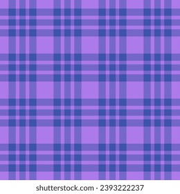 Texture vector fabric of tartan textile pattern with a background seamless check plaid in indigo and violet colors.