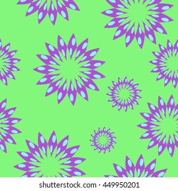 texture vector flowers purple and blue on a green background