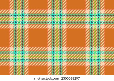 Texture vector pattern. Background seamless fabric. Tartan textile plaid check in orange and red colors.