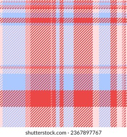 Texture vector textile of background check tartan with a fabric plaid pattern seamless in light and red colors.