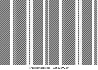 Texture vector vertical of lines fabric textile with a seamless background pattern stripe in white and black colors.