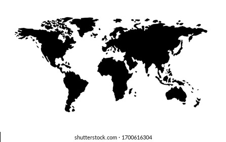 Texture vector world map for your project  Black map isolated white background