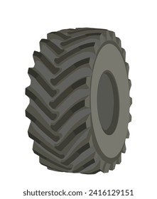 Texture of vehicle tire vector track illustration isolated on white background. Car tire mark. Tractor tire tread. Bulldozer tread marks pattern for machine and vehicle isolated on white background.