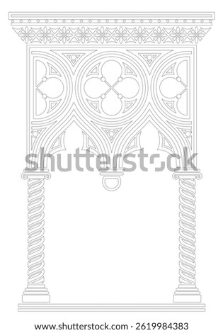 Texture of venetian gothic architectural arch