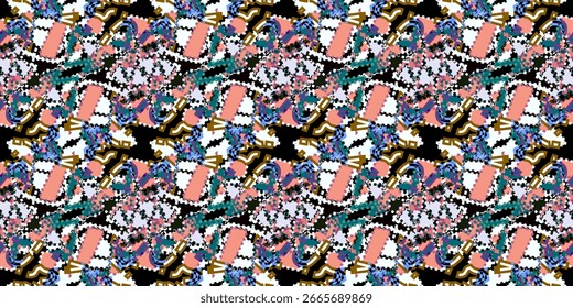 Textur Vintage Ornamental Muster. traditionelles Motivmuster. nahtloser Hintergrund mit buntem Ornament. bunte Tapete. Druckt Textur.

