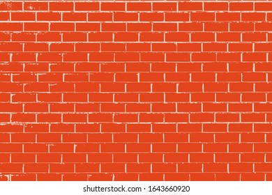 The texture of the wall with masonry. Bricks laid in rows fill the background. Vector illustration.