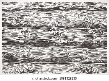 Texture of a wall of wooden logs, the background is drawn in a graphic style and converted into a vector format.