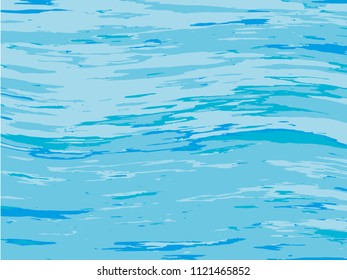 The texture of the water. Abstract natural background with different shades of blue. Vector illustration