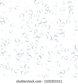 Texture water with bubbles on a white background