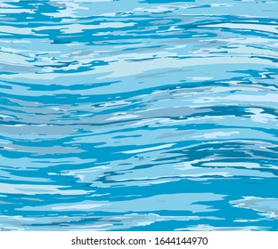 Textura de agua para el diseño decorativo. Ilustración vectorial de verano. Fondo azul. Fondo acuático. Elemento de diseño. Ilustración vectorial de movimiento. Textura líquida. Océano, mar.