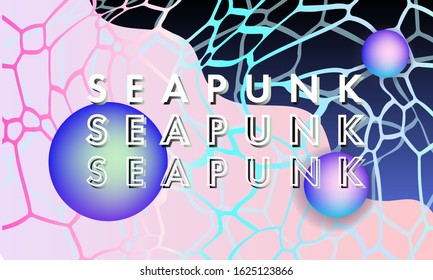 Texture of water surface at overhead view. Swimming pool bottom caustics ripple and flow with waves. Abstract retrofuturistic background in vaporwave, seapunk, synthpop style.