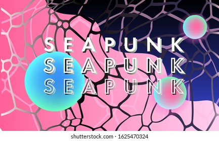Texture of water surface at overhead view. Swimming pool bottom caustics ripple and flow with waves. Abstract retrofuturistic background in vaporwave, seapunk, synthpop style.