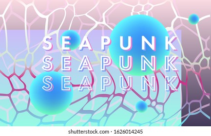 Texture of water surface at overhead view. Swimming pool bottom caustics ripple and flow with waves. Abstract retrofuturistic background in vaporwave, seapunk, synthpop style.