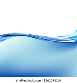 Texture of water waves isolated on white background. Stock vector illustration.