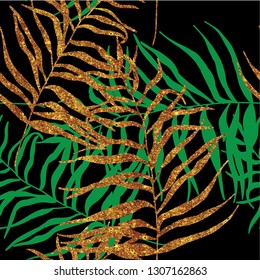 
Texture watercolor paint. Pattern with tropical leaves. Seamless pattern, stylish summer background.
