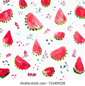 Texture of a watermelon on a white background