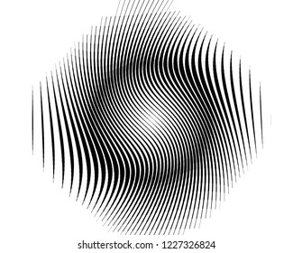  Texture with wavy, curves lines. Optical art background. Wave design black and white. Digital image with a psychedelic stripes. Vector illustration  Abstract pattern.