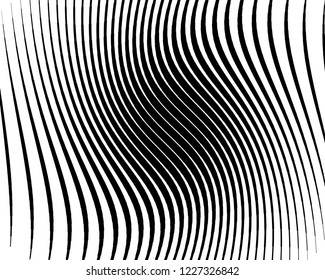  Texture with wavy, curves lines. Optical art background. Wave design black and white. Digital image with a psychedelic stripes. Vector illustration  Abstract pattern.