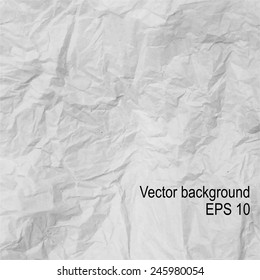 Texture of white crumpled paper. Vector illustration.