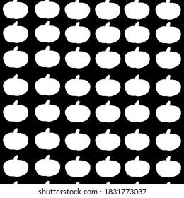 textura de calabazas blancas sobre un fondo negro para la decoración de papel y cualquier fondo
