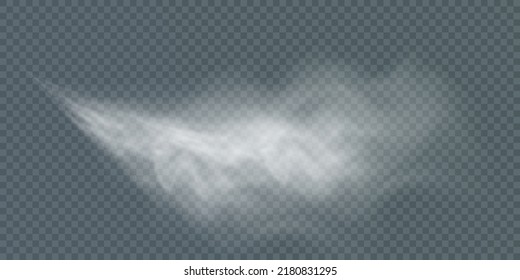 Texture of white smoke on a transparent background. Steam, Smoke, Fog, Clouds special effect. Vector isolated smoke PNG.	
