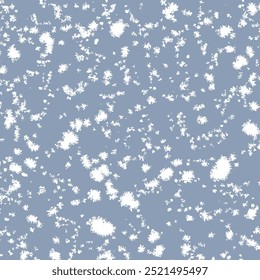 Textura con copos de nieve blancos sobre fondo gris.