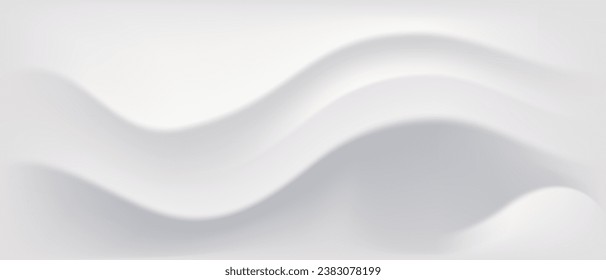Texture white with wet paper effect, gray background for web design. Old cardboard cover template with folds and crumpled elements, vector illustration.
