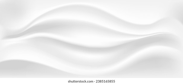 Texture white with wet paper effect, gray background for web design. Old cardboard cover template with folds and crumpled elements, vector illustration.