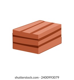 caricatura de la caja de madera de textura. carga de contenedor, exportación de cartón de madera vacío, textura superior realista, signo de caja de madera. ilustración vectorial de símbolo aislado