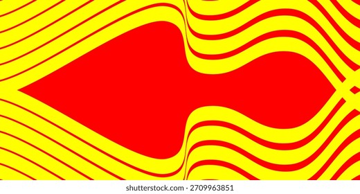 Texture of yellow wavy line on red background