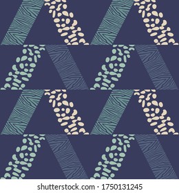 Texture of Zebra stripes and Leopard spots. Seamless pattern. Geometry. Design with manual hatching. Textile. Ethnic boho ornament. Vector illustration for web design or print.