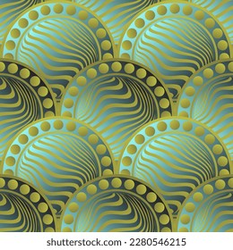 Textured abstract background in green color with golden yellow lines